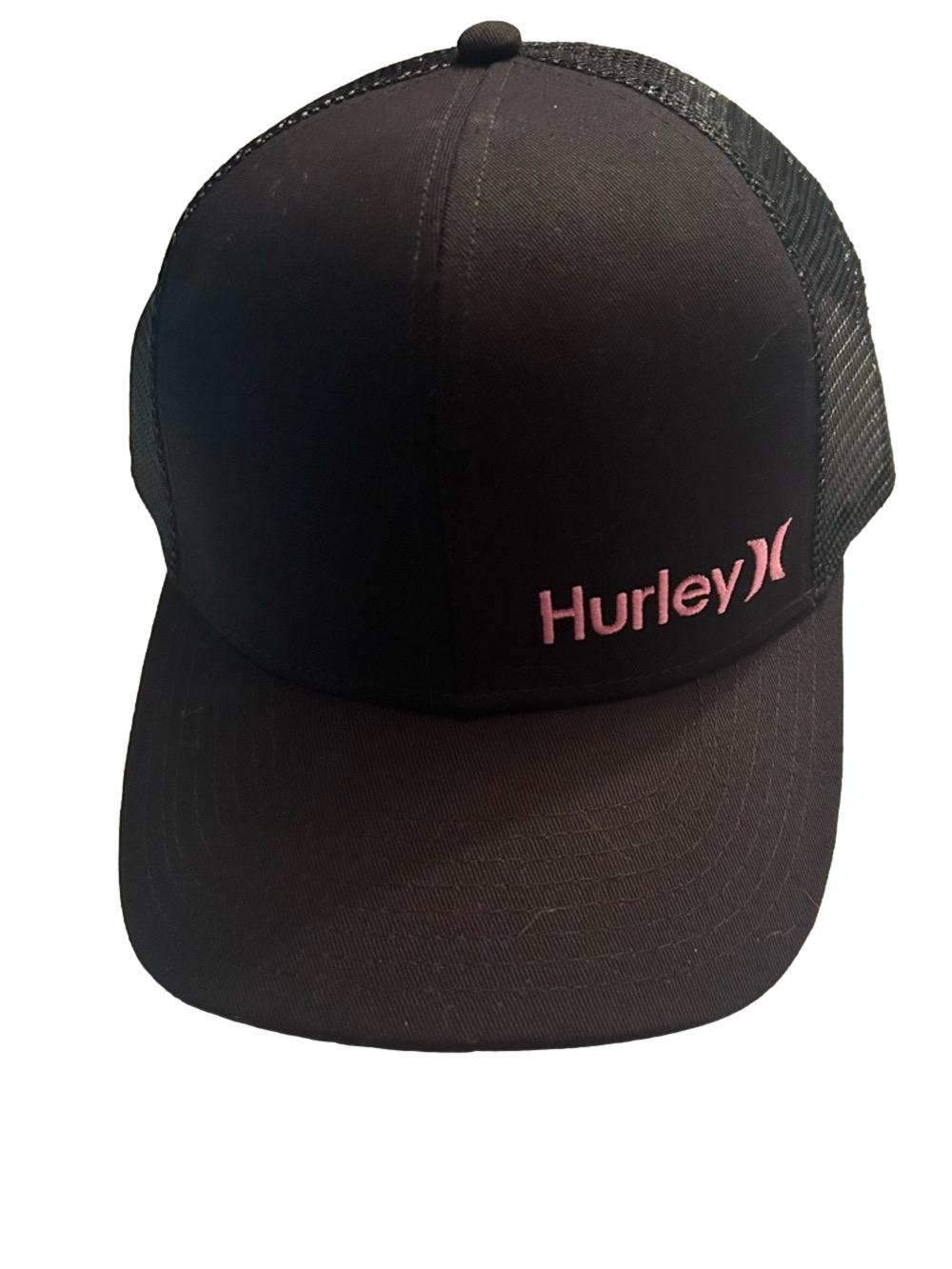 Hurley Black Cap with Pink Embroidered Logo Snap Back Adjustable